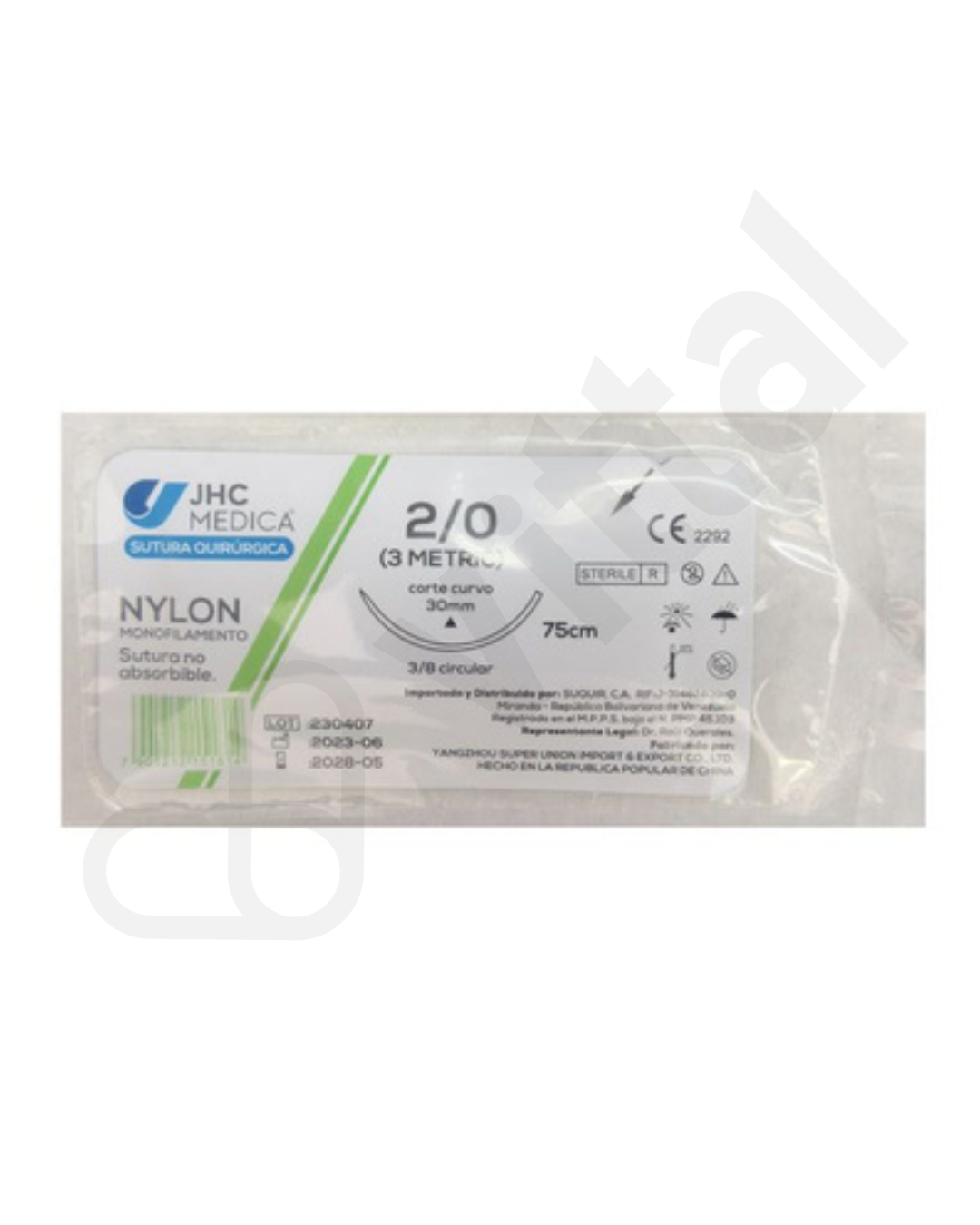 NYLON 2-0 CORTANTE JHC MEDICA