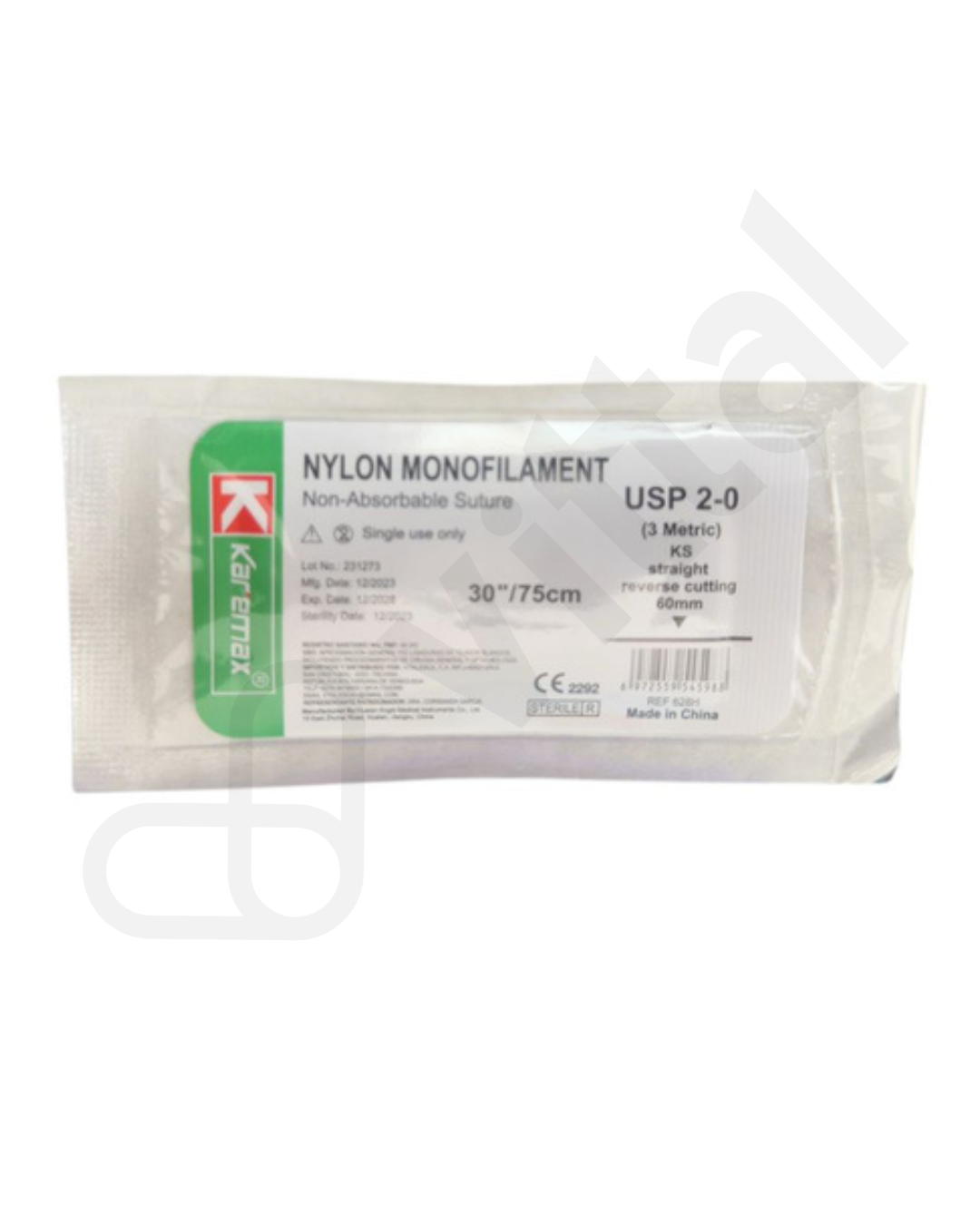 NYLON 2-0 CORTANTE RECTA - KAREMAX