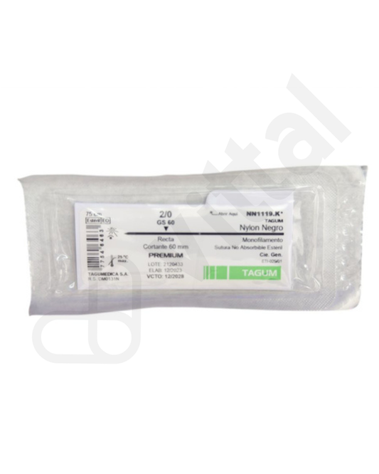 NYLON 2-0 CORTANTE RECTO - NEGRO TAGUM