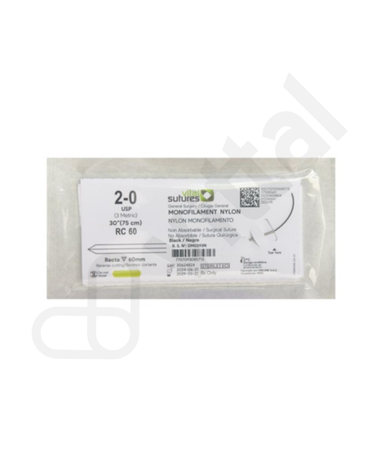 NYLON 2-0 CORTANTE RECTA - VITAL SUTURES