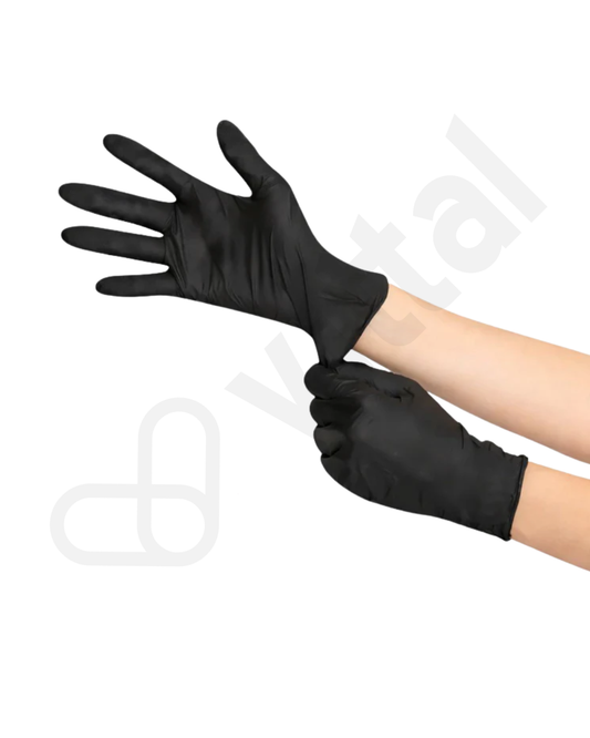 GUANTE DE NITRILO COLOR NEGRO  X CAJA DE 100 UNDS